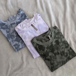 Mondetta Women's Camouflage Long Sleeve Tees - Blue, White, Green